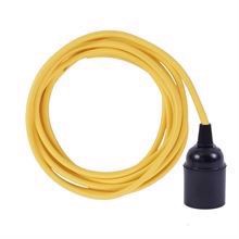 Dark yellow textile cable 3 m. w/bakelite lamp holder