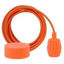 Orange textile cable 3 m. w/deep orange Plisse lamp holder cover