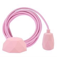 Pale pink cable 3 m. w/pale pink Facet lamp holder cover