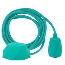 Turquoise cable 3 m. w/turquoise Facet lamp holder cover