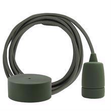 Dusty Army green textile cable 3 m. w/army green Copenhagen lamp holder cover