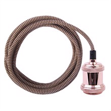 Dusty Latte Snake textile cable 3 m. w/copper E27