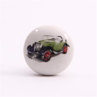 Knob with green car