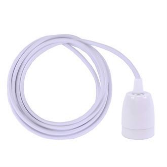 White textile cable 3 m. w/white porcelain