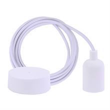 White textile cable 3 m. w/white New lamp holder cover