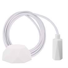White textile cable 3 m. w/white Hexa lamp holder cover E14