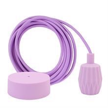 Lilac textile cable 3 m. w/lilac Plisse lamp holder cover