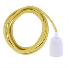 Yellow textile cable 3 m. w/white porcelain