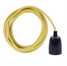 Yellow textile cable 3 m. w/black porcelain