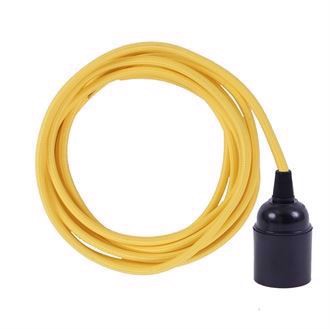 Dark yellow textile cable 3 m. w/bakelite lamp holder