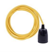 Dark yellow textile cable 3 m. w/black porcelain