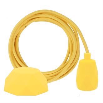 Dark yellow textile cable 3 m. w/yellow Facet lamp holder cover