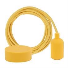 Dark yellow textile cable 3 m. w/ yellow New lamp holder cover