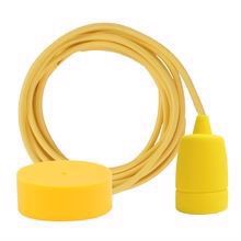 Dark yellow textile cable 3 m. w/yellow Copenhagen lamp holder cover