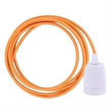 Pale orange textile cable 3 m. w/white porcelain