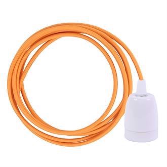 Pale orange textile cable 3 m. w/white porcelain