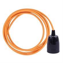 Pale orange textile cable 3 m. w/black porcelain