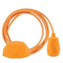 Pale orange textile cable 3 m. w/sunflower Facet lamp holder cover