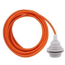 Orange textile cable 3 m. w/plastic lamp holder w/rings