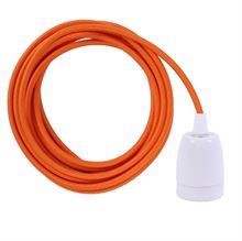 Orange textile cable 3 m. w/white porcelain
