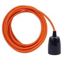 Orange textile cable 3 m. w/black porcelain