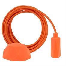 Orange textile cable 3 m. w/deep orange Hexa lamp holder cover E14