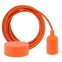 Orange textile cable 3 m. w/deep orange New lamp holder cover