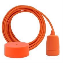 Orange textile cable 3 m. w/deep orange Copenhagen lamp holder cover
