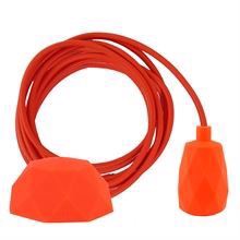 Dark orange textile cable 3 m. w/orange Facet lamp holder cover