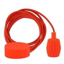 Dark orange textile cable 3 m. w/orange Plisse lamp holder cover