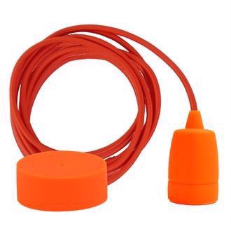 Dark orange textile cable 3 m. w/orange Copenhagen lamp holder cover