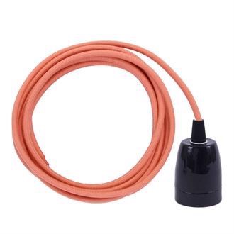 Dusty Peach textile cable 3 m. w/black porcelain