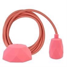 Dusty Peach textile cable 3 m. w/peach Facet lamp holder cover