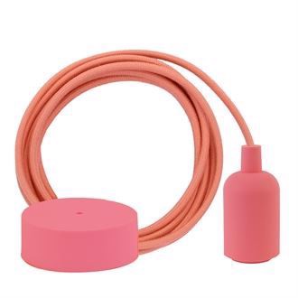 Dusty Peach textile cable 3 m. w/peach New lamp holder cover
