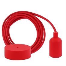 Red textile cable 3 m. w/red New lamp holder cover