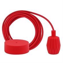 Red textile cable 3 m. w/red Plisse lamp holder cover