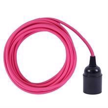Pink textile cable 3 m. w/bakelite lamp holder