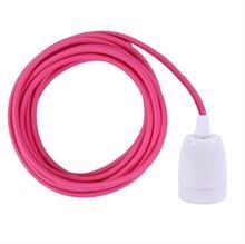 Pink textile cable 3 m. w/white porcelain