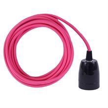 Pink textile cable 3 m. w/black porcelain