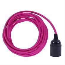 Hot pink textile cable 3 m. w/bakelite lamp holder