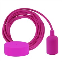 Hot pink textile cable 3 m. w/hot pink New lamp holder cover