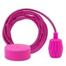 Hot pink textile cable 3 m. w/hot pink Plisse lamp holder cover