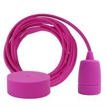 Hot pink textile cable 3 m. w/hot pink Copenhagen lamp holder cover