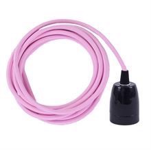 Pale pink textile cable 3 m. w/black porcelain