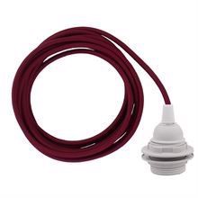 Bordeaux textile cable 3 m. w/plastic lamp holder w/rings