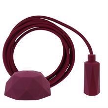Bordeaux textile cable 3 m. w/bordeaux Hexa lamp holder cover E14