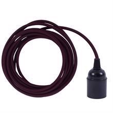 Aubergine textile cable 3 m. w/bakelite lamp holder