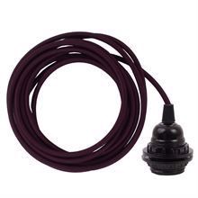 Aubergine textile cable 3 m. w/bakelite lamp holder w/rings