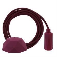 Dusty Bordeaux textile cable 3 m. w/bordeaux Hexa lamp holder cover E14