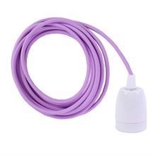 Lilac textile cable 3 m. w/white porcelain